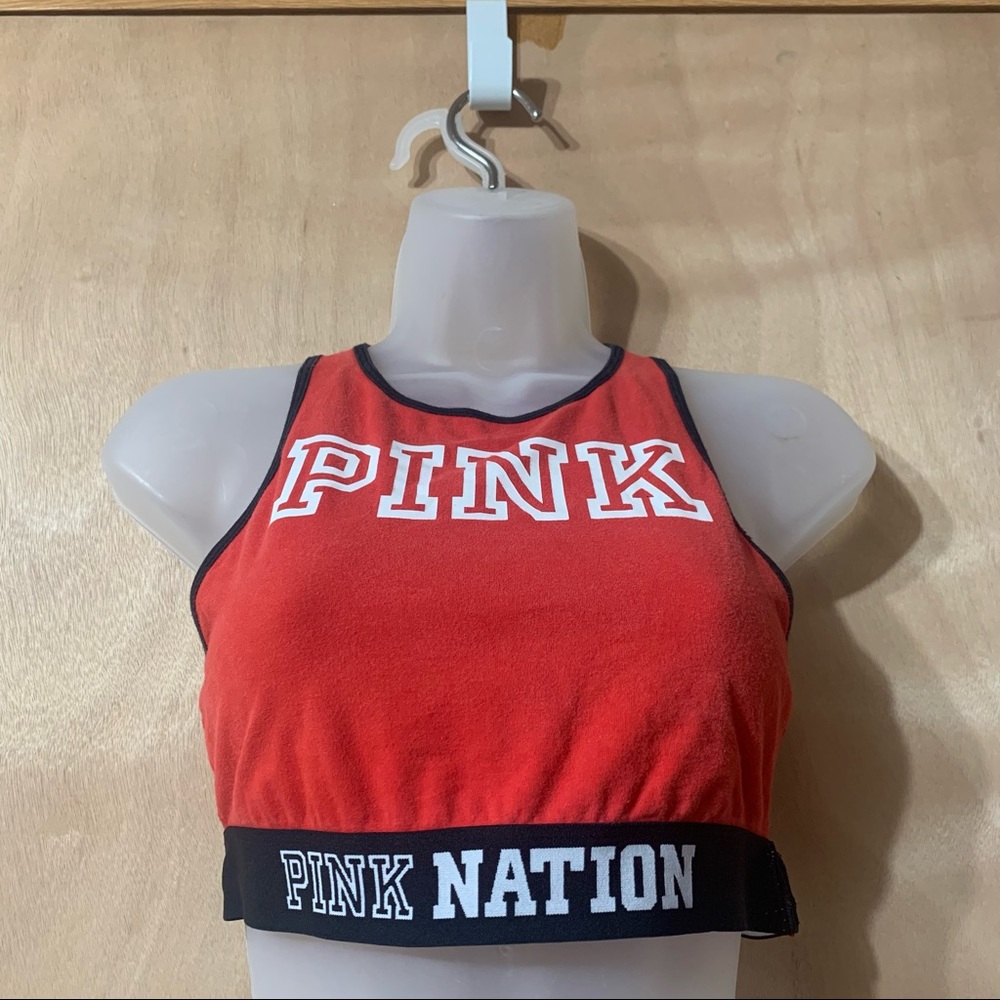 Women’s Pink Victoria’s Secret Pink Crop Size Medium Unlined Wire-Free Top